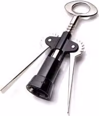 Cavatappi Sommelier Tavernello Nero e Cromo in Metallo