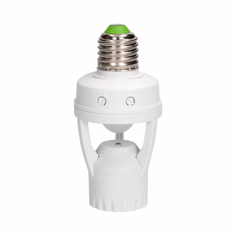 VIRONE | Sensore Di Movimento E27 MS-2 - Bianco - Rilevamento 360° - Controllo Automatico Della Luce
