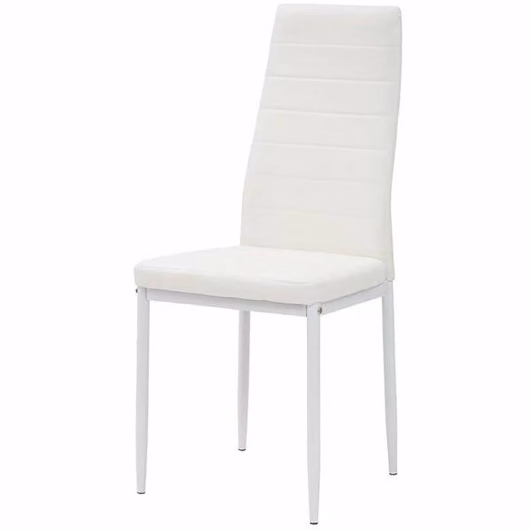 Sedia da pranzo VESTIAMO CASA in acciaio e poliuretano bianco, H 98 cm x L 40,5 cm x P 42 cm