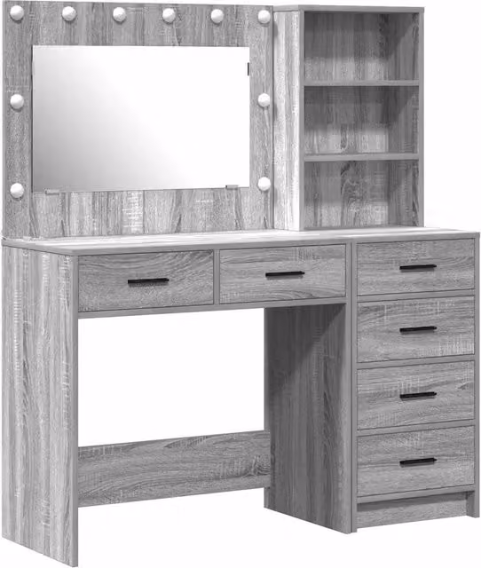 Toeletta | Tavolo da Trucco con cassetto Grigio chiaro 78.5 x 41 x 135 cm