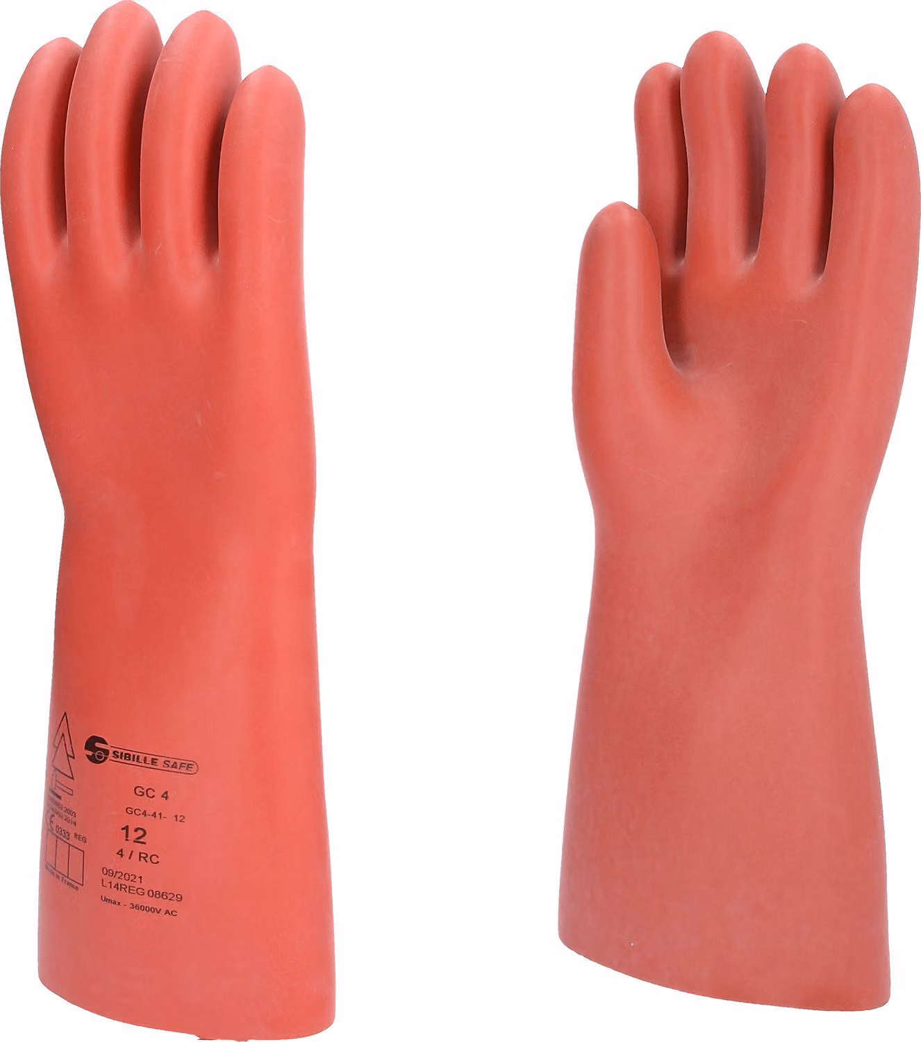 Guanto di protezione per elettricisti con protezione meccanica, taglia 12, classe 4, rosso