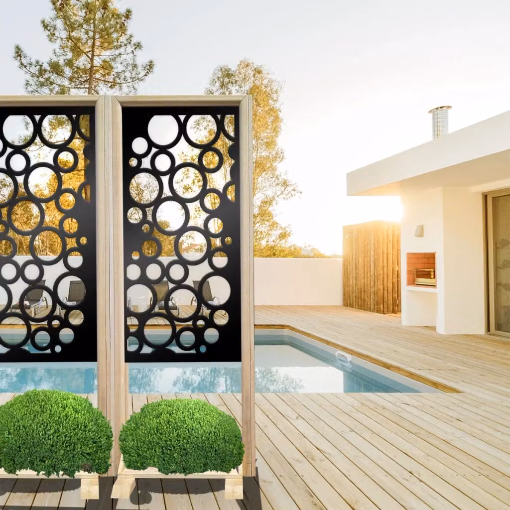 Signorbit CIRCLE Separè Paravento modulabile in Legno e PVC Nero L: 70 cm, H: 190 cm, P: 50 cm – 2