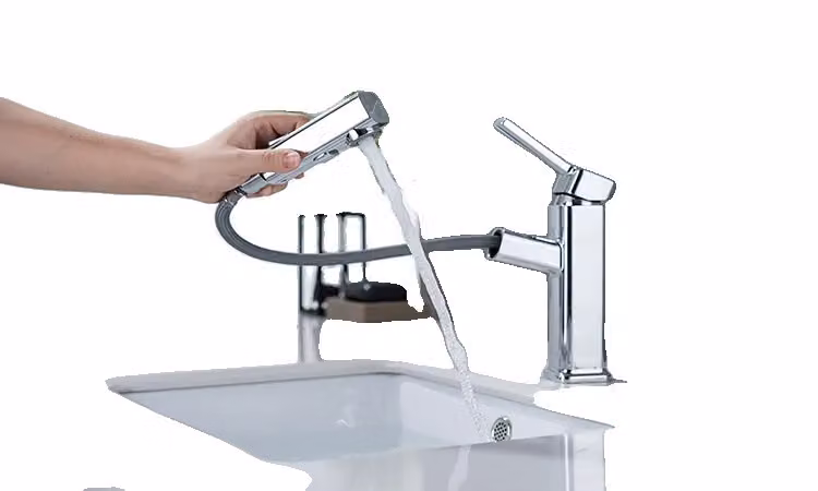 Rubinetto per lavabo, funzione estraibile, comando monocomando, 54101-cromo, G1/2, rubinetto