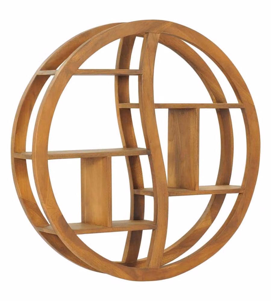 Mensola Yin Yang 80x17,5x80 cm in Legno Massello di Teak