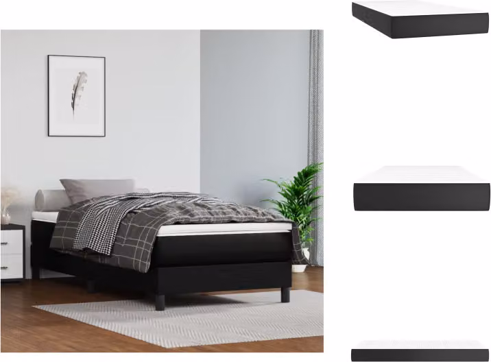 vidaXL Materasso a molle insacchettate nero 90x190x20 cm in Pelle finta - Materassi