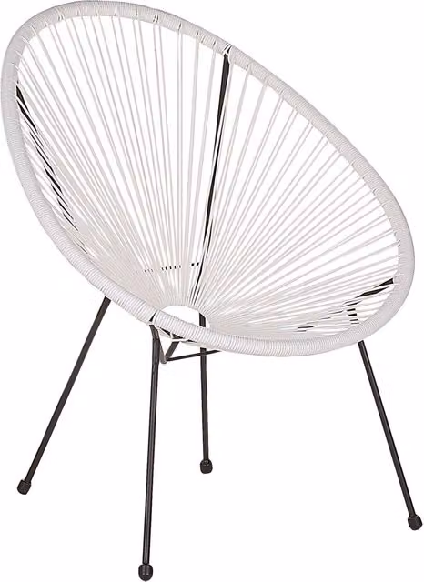 Sedia da giardino moderna BELIANI in polyrattan bianco con braccioli e struttura in metallo resistente ai raggi UV