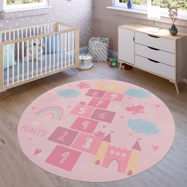 Tappeto rotondo per bambini Bini rosa Diametro: 160 cm