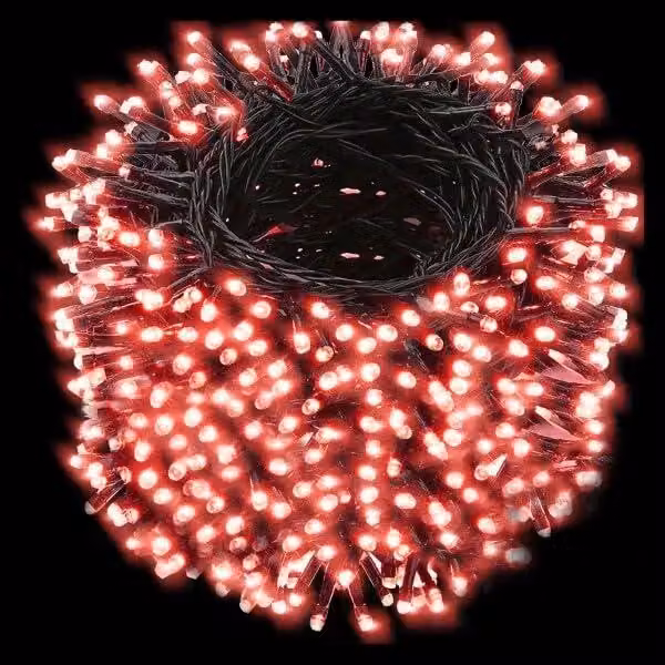 Catena luminosa a LED, 400 LED, 23 metri, verde e nero, grado di protezione IP44, 8 modalità