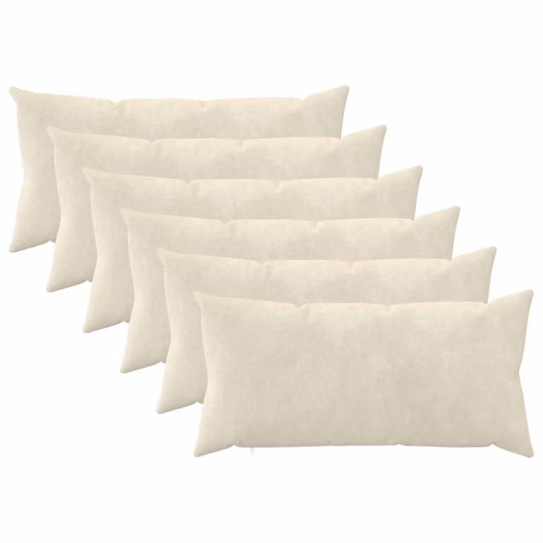 Set di 6 cuscini vidaXL HEERLEN in microfibra beige con fodera lavabile