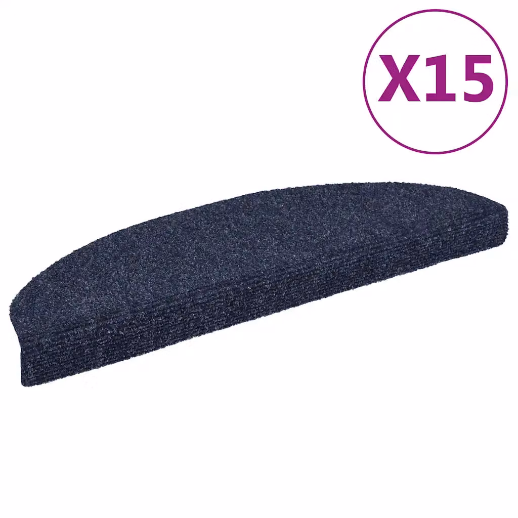 vidaXL Tappetini per scale autoadesivi 15 pz 65x21x4 cm blu