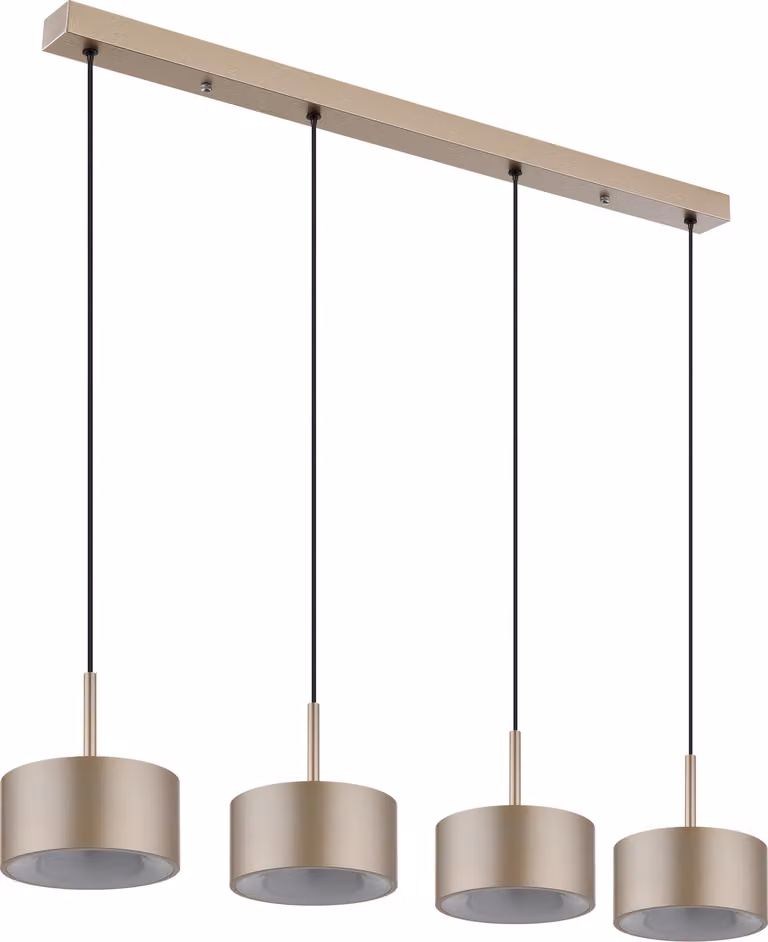 Lampada a sospensione a LED, metallo, color champagne, H 150 cm
