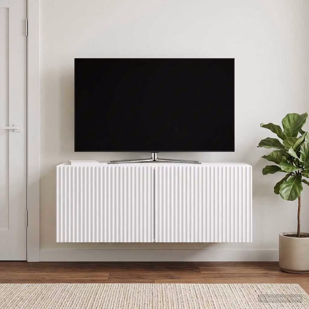 vidaXL Mobile Porta TV da Muro Bianco Moderno in MDF L: 78,5 cm, P: 31 cm, H: 30 cm