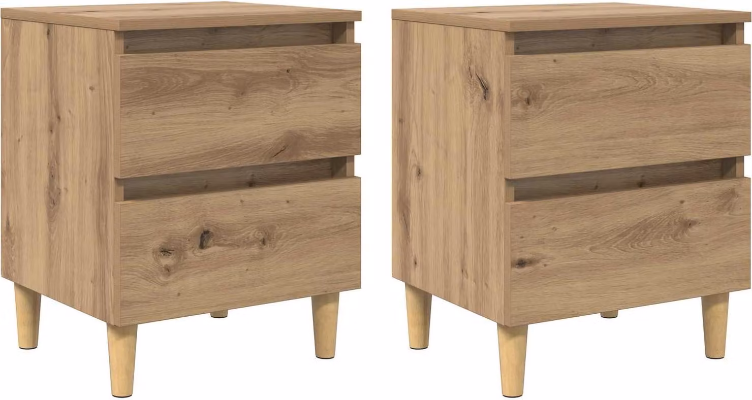 Mobiletti da letto 2 pcs Rovere artigianale 40 x 35 x 50 cm