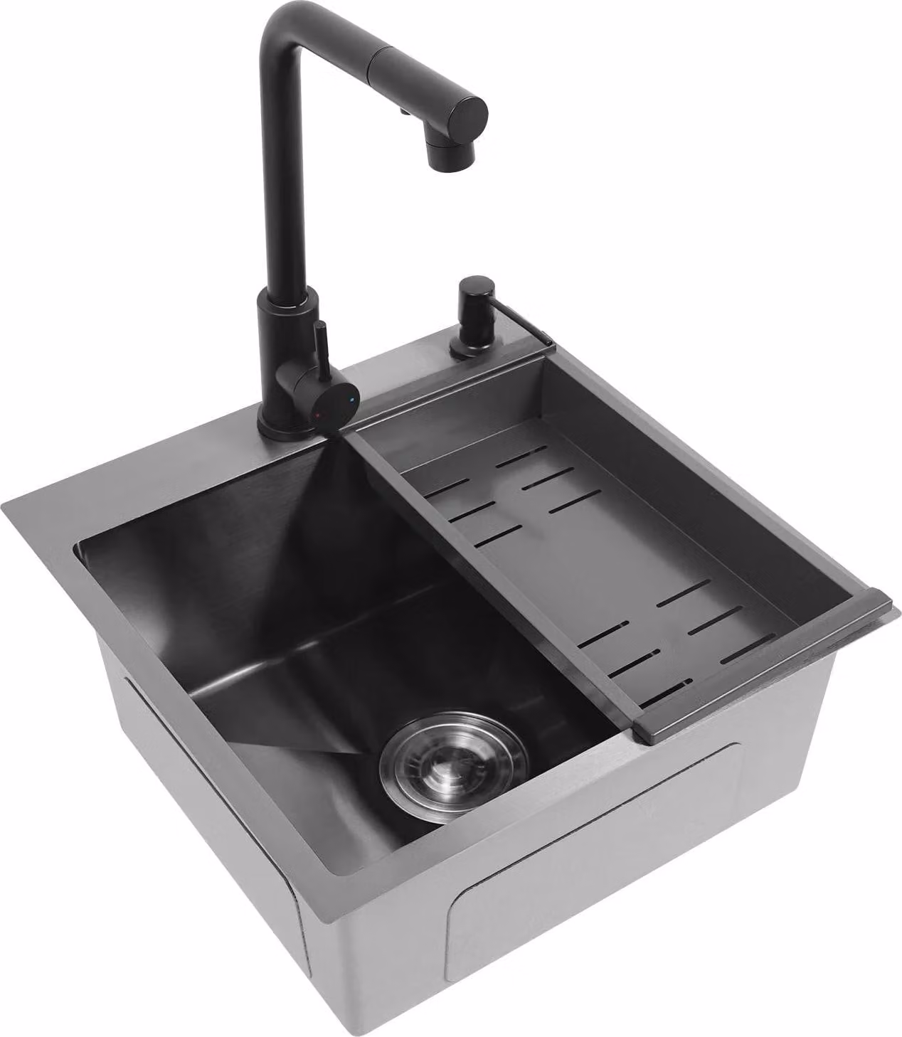 Lavello da cucina, acciaio inox, vasca singola, nero