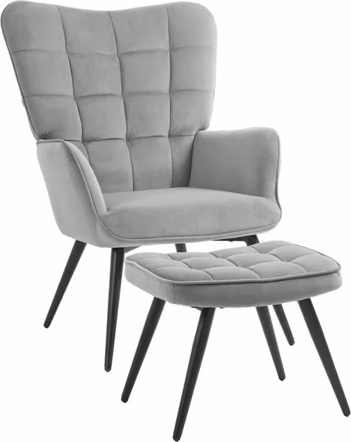 Poltrona Relax con Ottomana ¨C Minimal ¨C Grigio