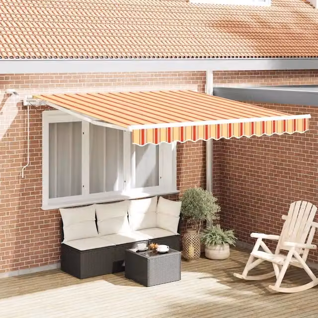 Tenda retrattile Giallo e Arancione 350 x 250 cm Poliestere 3330252