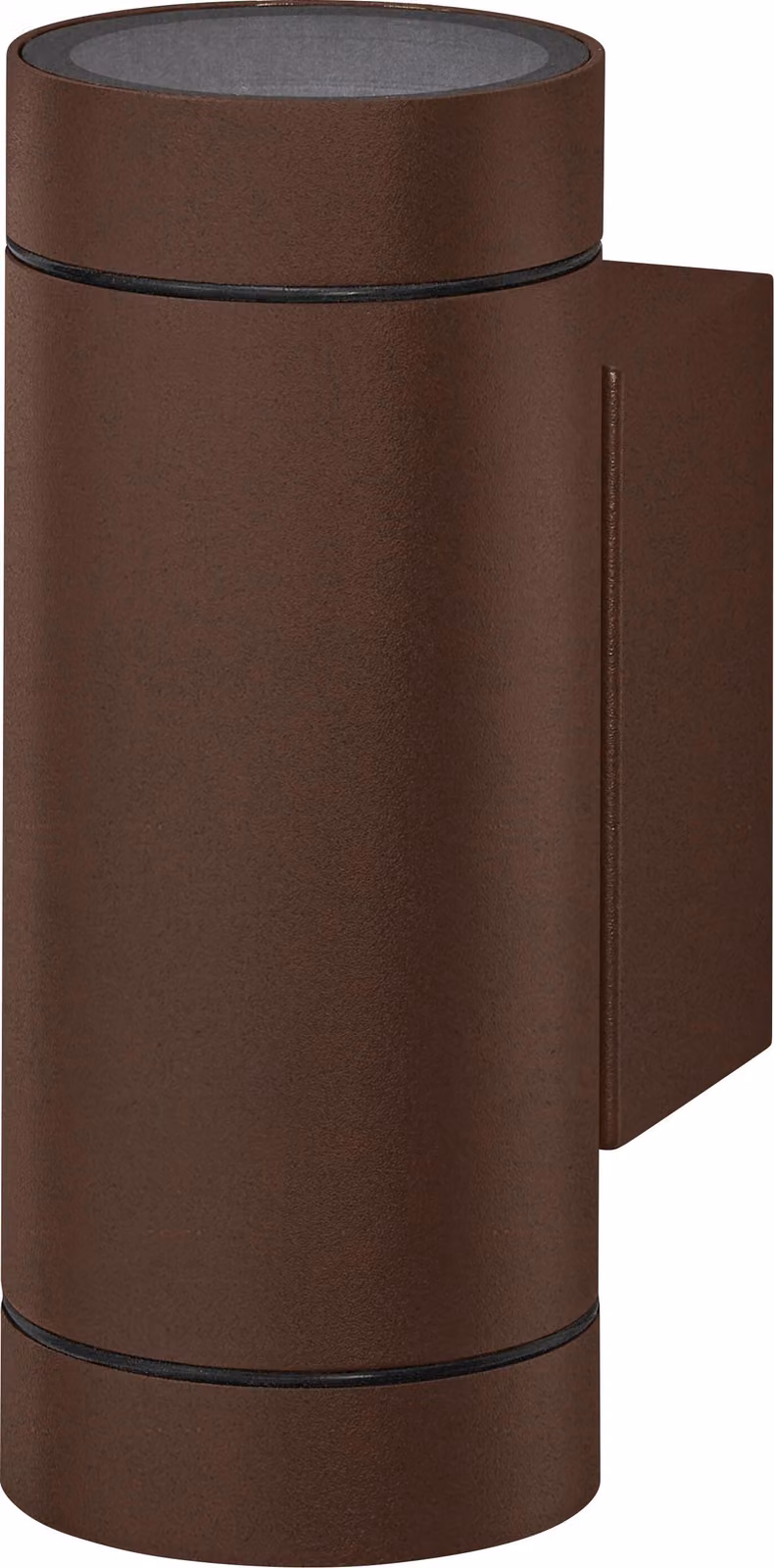 Lampada da parete esterna OSRAM, finitura ruggine, attacco GU10, grado di protezione IP65, corpo in alluminio, diffusore in vetro, 2 lampadine, 220–240 V, grado di resistenza agli urti IK05, altezza 158 mm