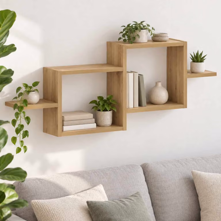 Scaffale da parete minimalista vidaXL in legno marrone L 95 cm x P 17 cm x H 37 cm