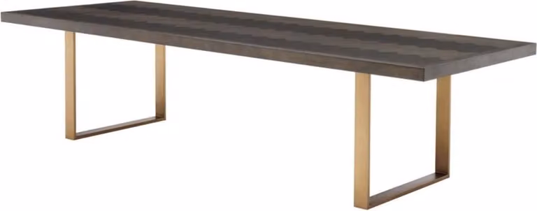 Casa Padrino Tavolo da pranzo Marrone scuro / Ottone 300 x 115 x H. 75 cm - Tavolo da pranzo