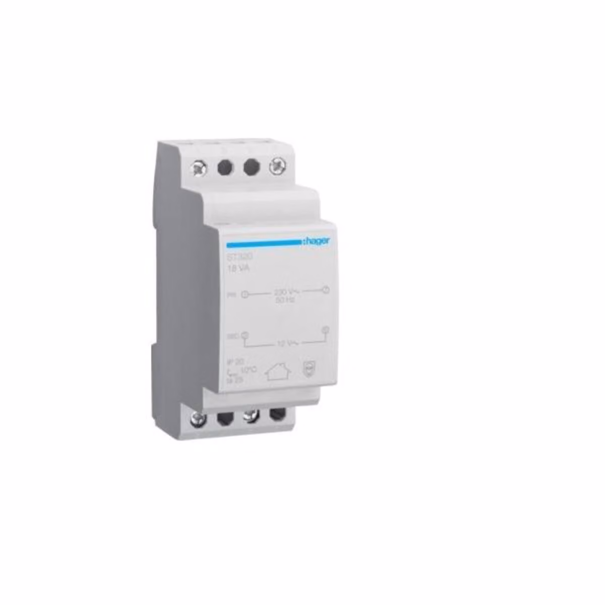 Trasformatore di sicurezza Hager 230V/12V 18VA 2PLE ST320