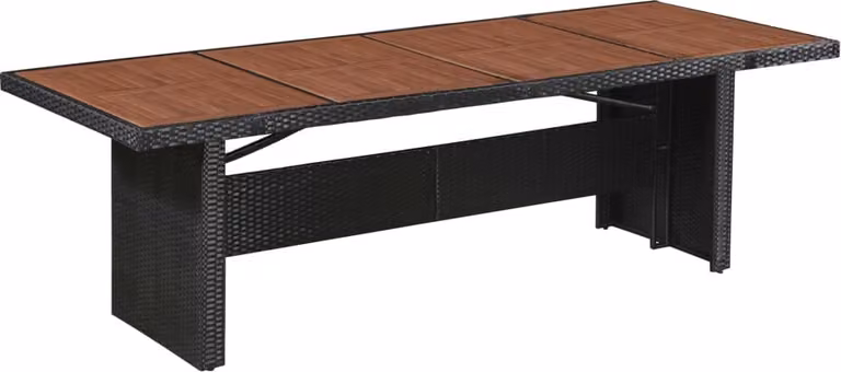set da pranzo da giardino 9 pezzi con cuscini in poly rattan nero