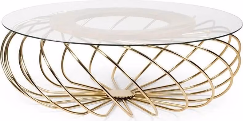 Edelstahl Couchtisch mit Glasplatte modern und elegant