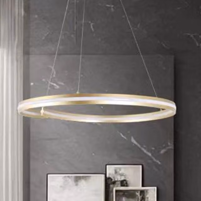 Lampadario a sospensione LED moderno Trade Shop a semicerchio in metallo oro, luce bianca fredda 6500K, 100W, L: 70 cm – 1