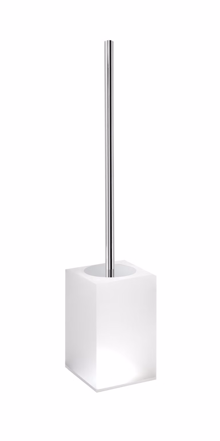 Scopino WC d'appoggio con ciuffo in setole in resina e sabbia SF33 Gedy serie SOFIA Bianco Lucido