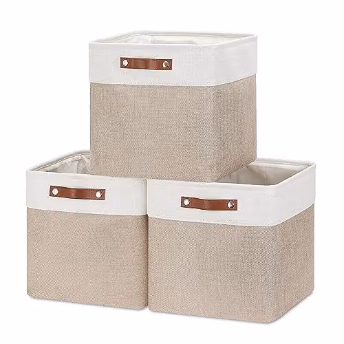 Mangata Set di 3 Cesto portaoggetti 30x30x30cm per Camera da Letto, Stanza dei Mestieri, Scuola Materna