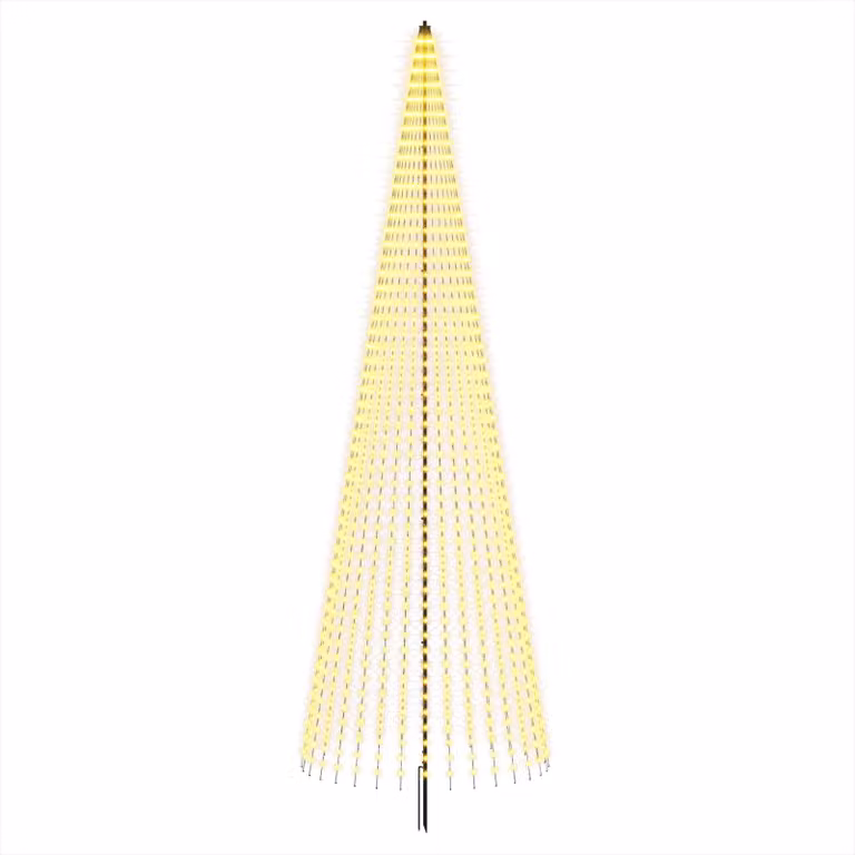 Albero di Natale a LED, altezza 485 cm, 1632 LED, luce bianca calda, struttura in ferro, colore nero