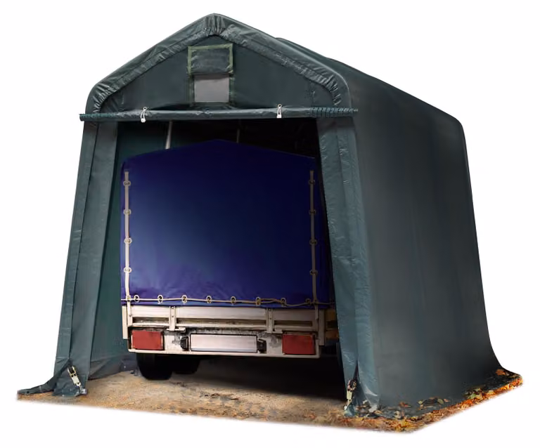 TOOLPORT Tendone Garage 2,4x3,6 m verde PE 600 N Costruzione Stabile in Acciaio Garage per Moto