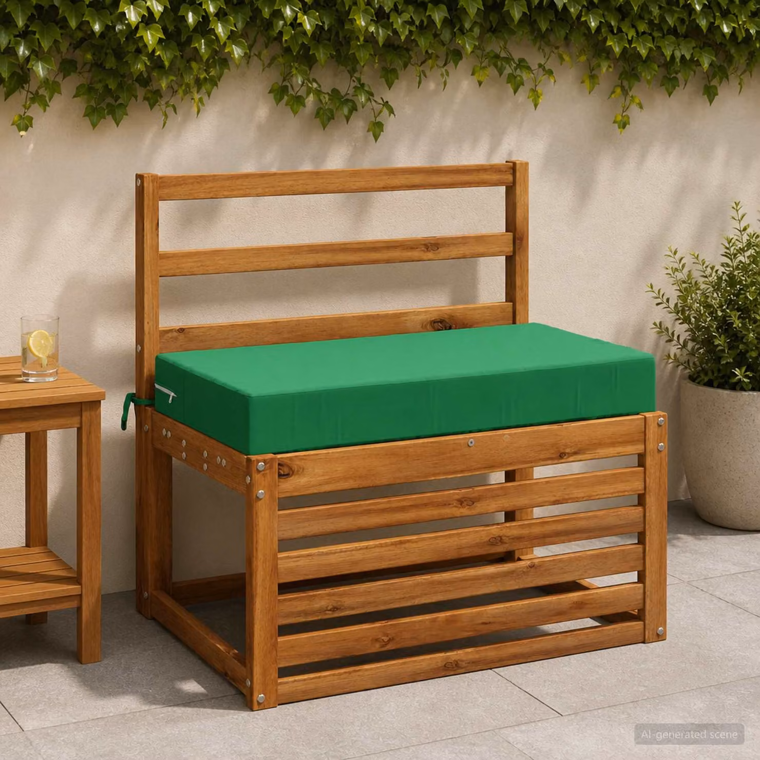 vidaXL Cuscino per la seduta SOEST in poliestere verde con rivestimento lavabile e resistente ai raggi UV