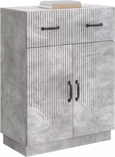 Credenza moderna Design In in legno ingegnerizzato grigio cemento L: 66 cm, P: 34,5 cm, H: 87 cm