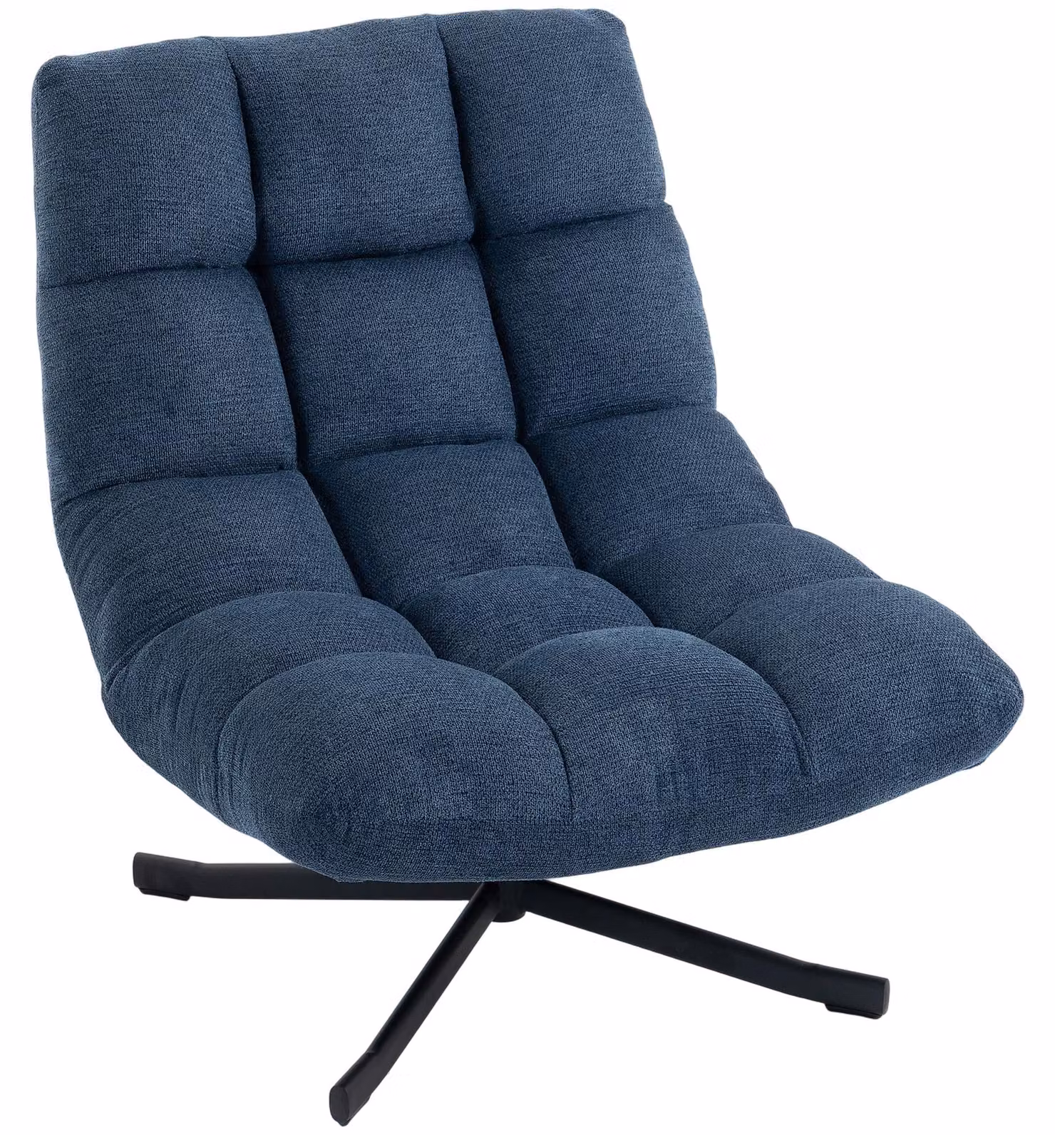 Sedia accentata girevole HOMCOM, rivestita in chenille, color blu scuro