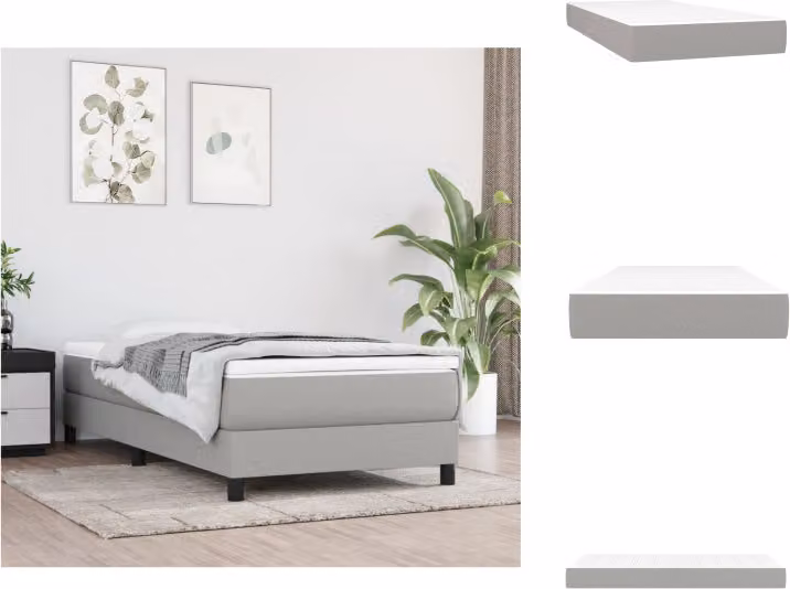 vidaXL Materasso a molle insacchettate grigio chiaro 90x190x20 cm in tessuto - Materassi