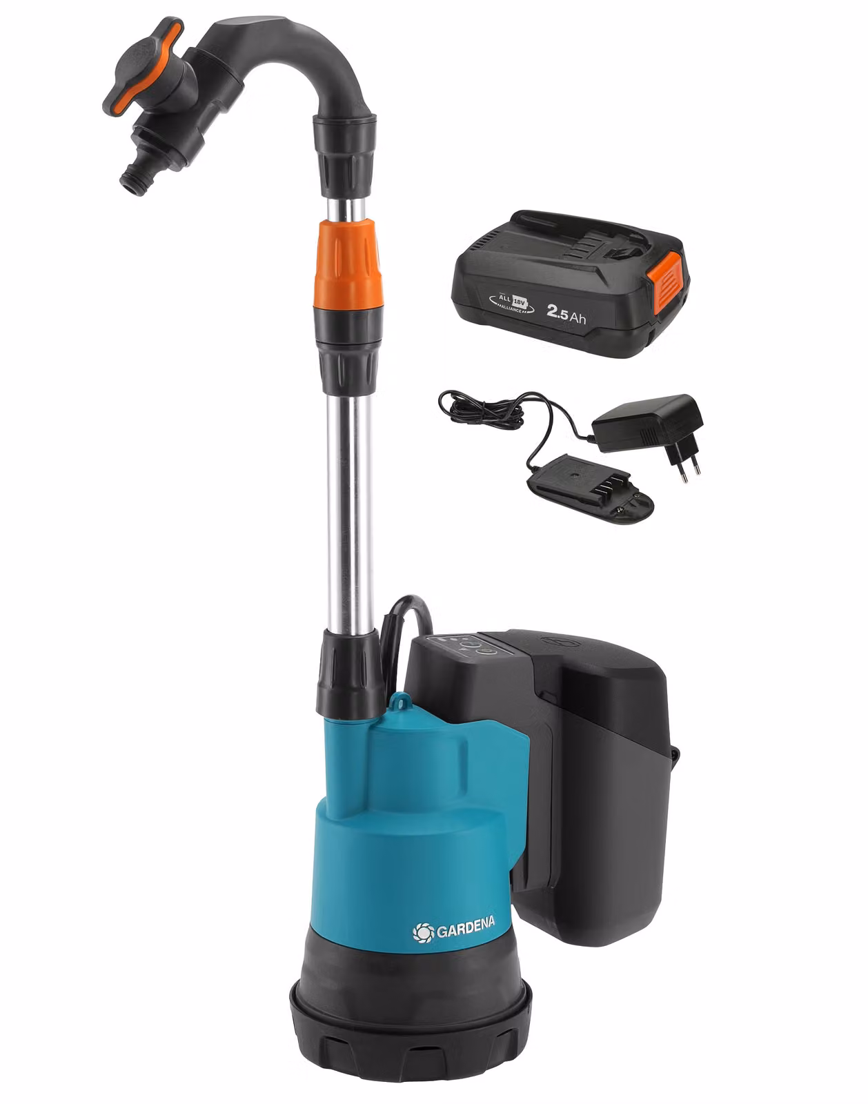 Set pronto all'uso per pompa ricaricabile per acqua piovana 2000/2 18V P4A GARDENA 14602-61
