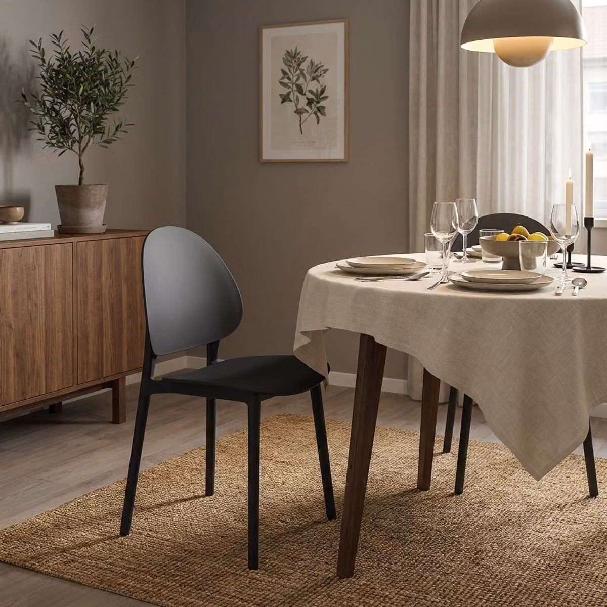 Sedia moderna per cucina, terrazza e sala da pranzo in polipropilene - Gladys - Grigio scuro