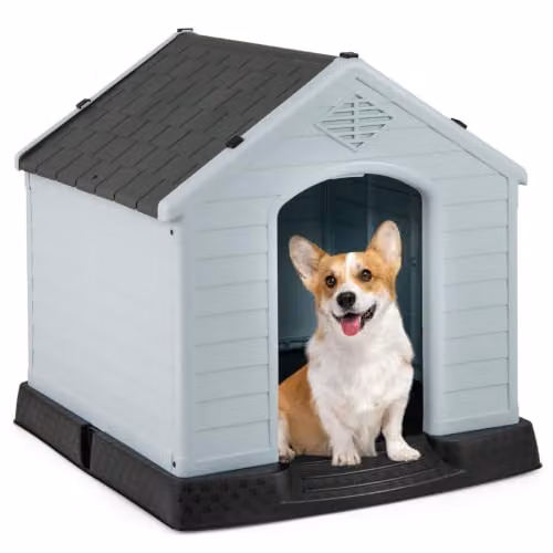 Cuccia impermeabile per cani, 70 x 65 x 71,5 cm, facile da montare, ventilazione ottimale, design elegante in PP bianco 20_0012920