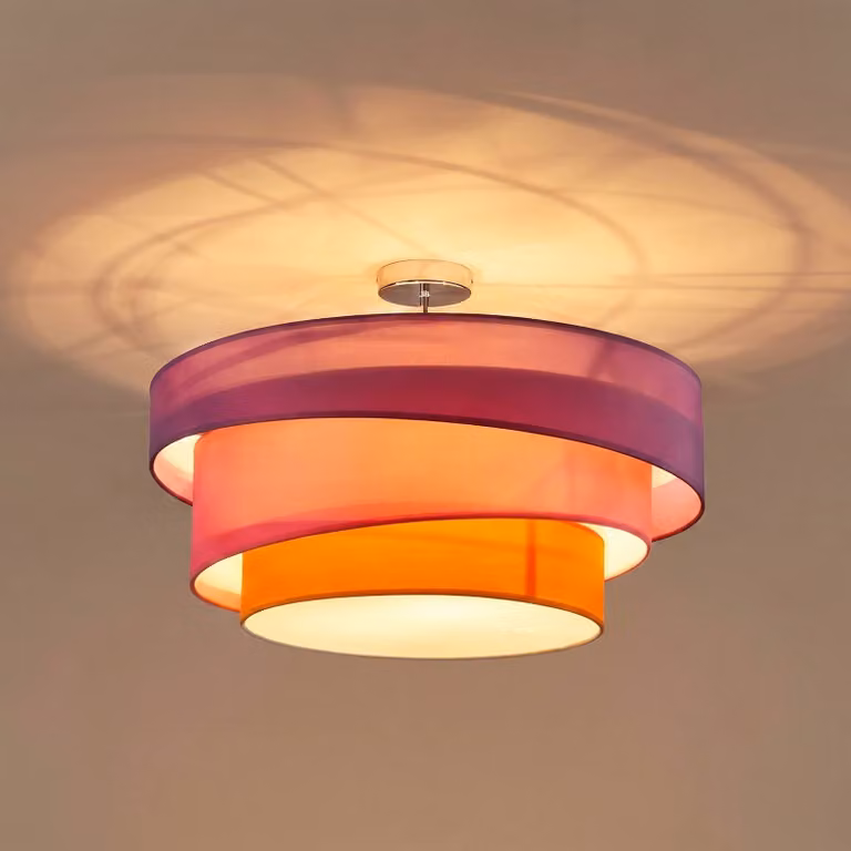 Plafoniera soffitto Melia Lindby, dimmerabile, Violetto / Fucsia / Rosa, Soggiorno / Sala da pranzo, Tessuto / Stoffa / Seta, Moderno, Plafoniera