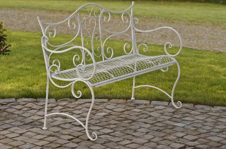 Panchina da giardino Tara bianco antico