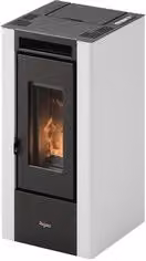 Stufa a pellet Pegaso Elliot 6 White in metallo 5,5kW Classe A+