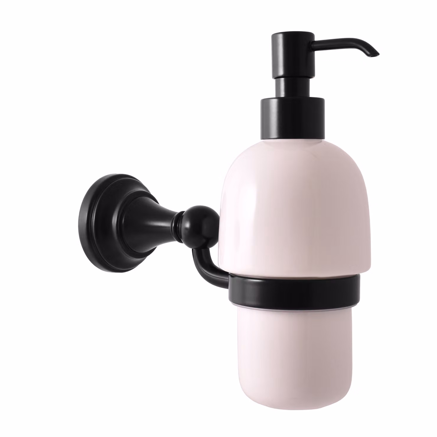 Slezák-RAV Distributore di sapone liquido in Vetroceramica, nero opaco Accessorio per il bagno MORAVA RETRO, Colore: nero opaco