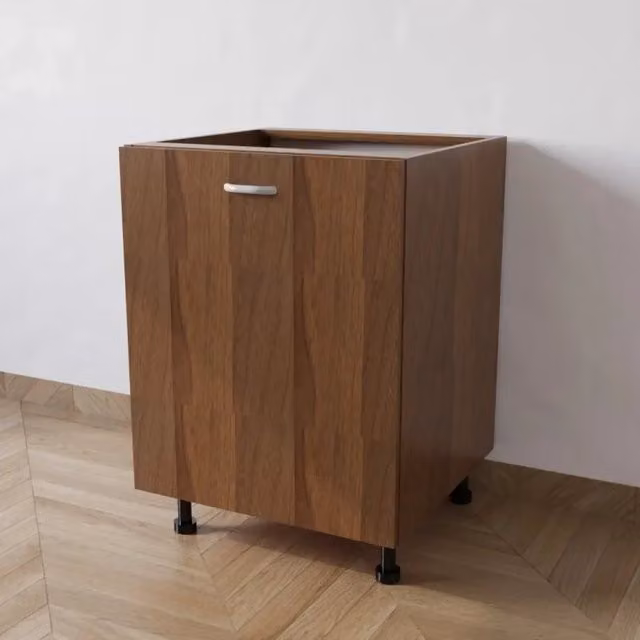 Base cucina Calandrelli con 1 anta, finitura noce opaca, L: 60 cm, P: 55,5 cm, H: 72 cm