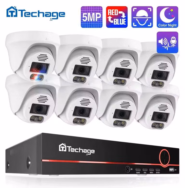 Kit di telecamere di sicurezza 4K PoE con riconoscimento facciale e audio bidirezionale