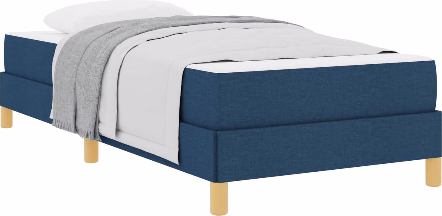 Letto a molle con materasso Blu 80 x 200 cm Tessuto