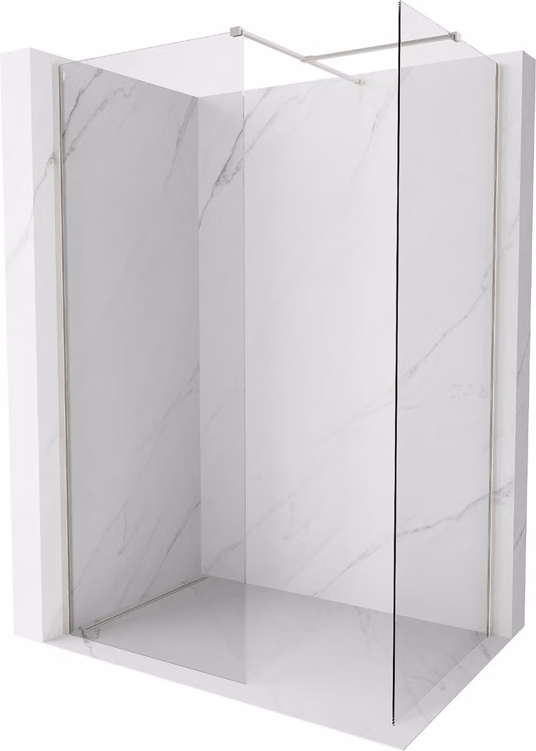 Mexen Kioto-X parete doccia Walk-in 80 x 70 cm, trasparente 10 mm, nichel spazzolato - 800-080-202-97-00-070-X