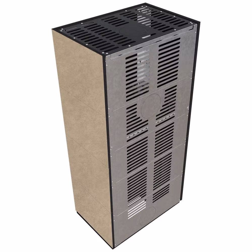 KRATKI FLOKI BOX kit camino sinistro 8 kW Ø 160 quarzo sinterizzato FOKOS RENA rivestimento nero