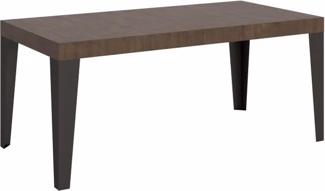 Tavolo allungabile Itamoby Flame con telaio in metallo antracite e piano in finitura noce, L: 90 cm, P: 180/284 cm, H: 77 cm