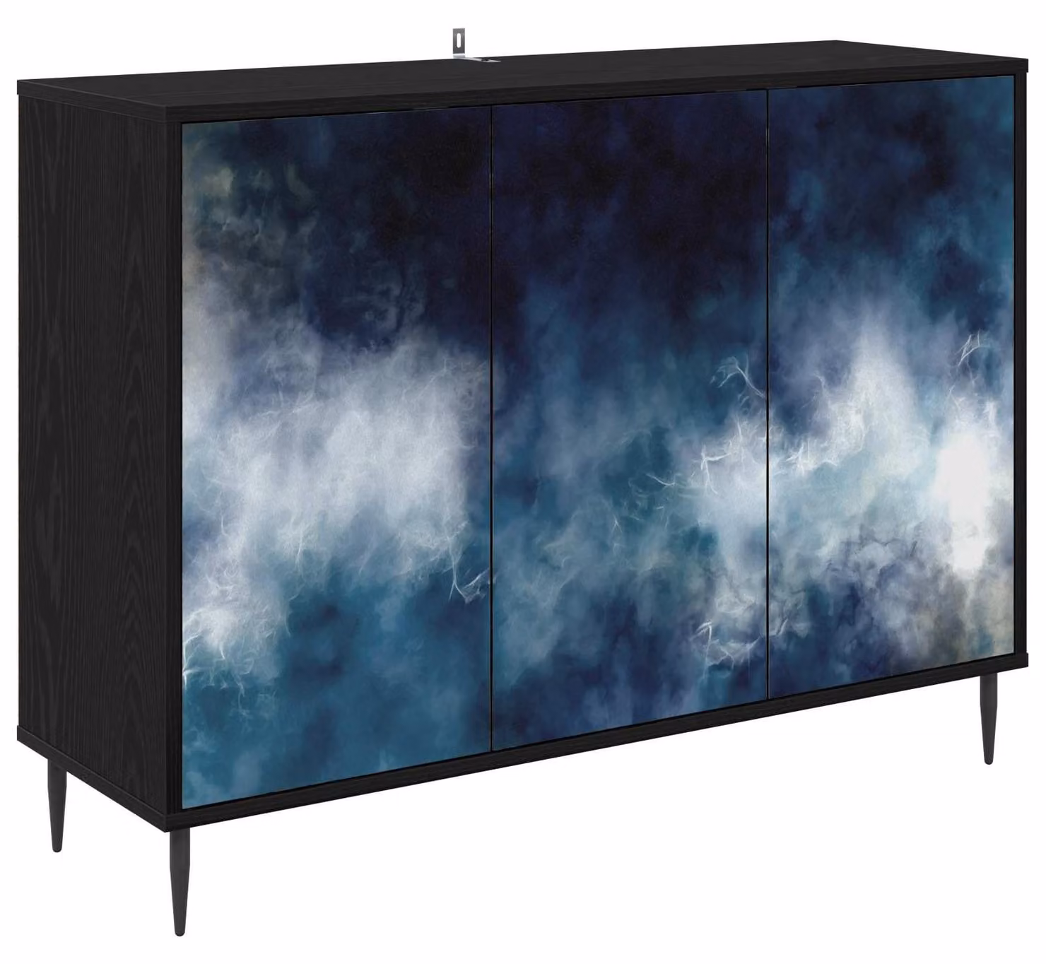 Mobile contenitore RAALTE, finitura effetto legno di quercia nera, dimensioni 102 x 33 x 76 cm