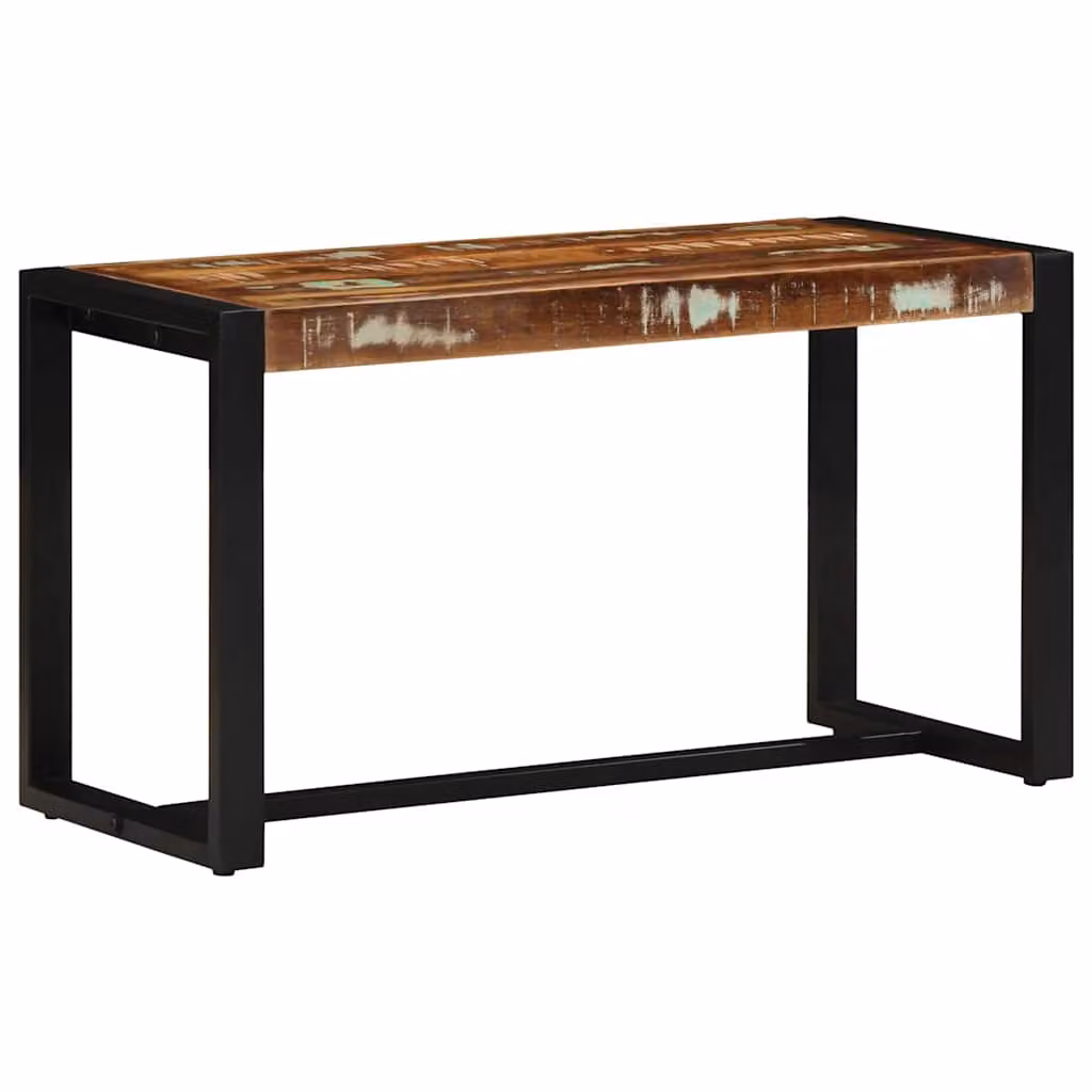 vidaXL Panca Moderna Multicolore in Legno di Mango e Metallo L: 80 cm, P: 35 cm, H: 45 cm